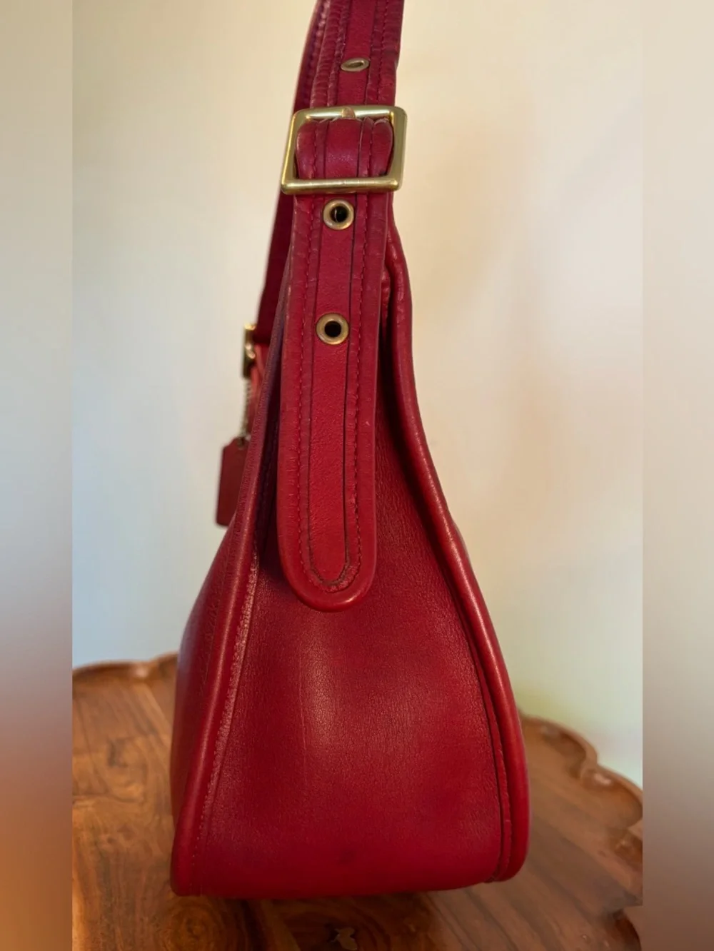 Vintage COACH Red Janice Legacy Zip Red Leather Crossbody 9950 RARE EUC - Picture 11 of 17